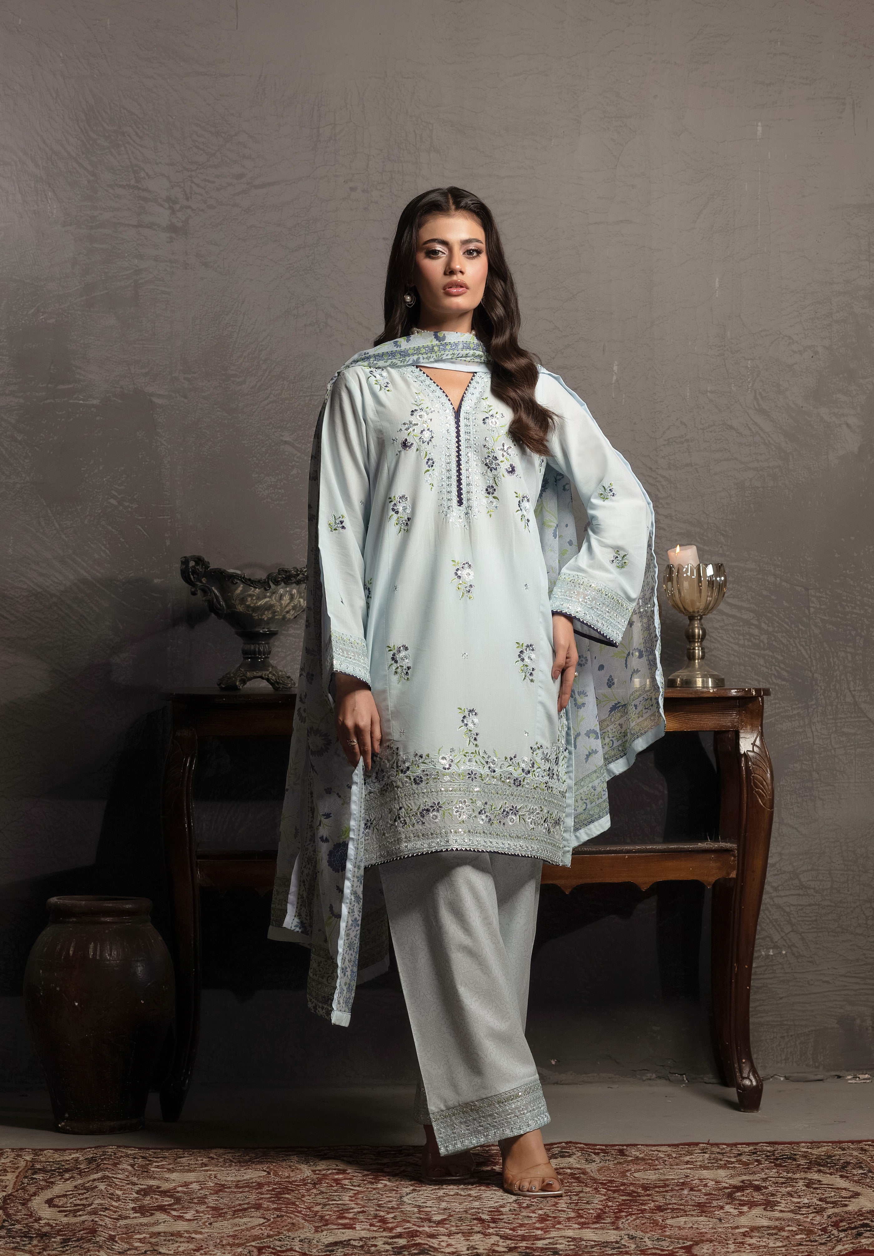 Celeste | 3 pcs Stitched Premium Lawn dress