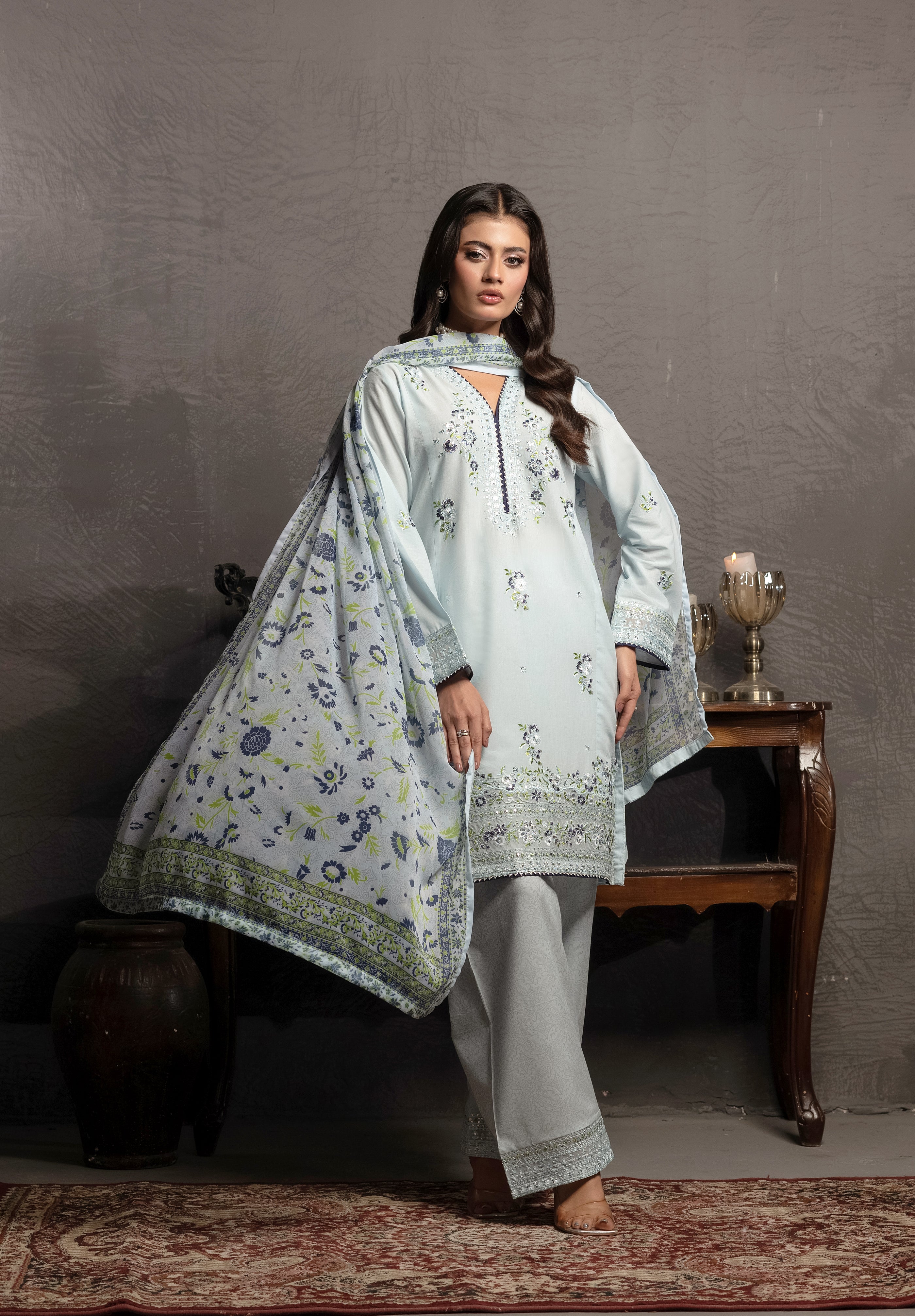 Celeste | 3 pcs Stitched Premium Lawn dress