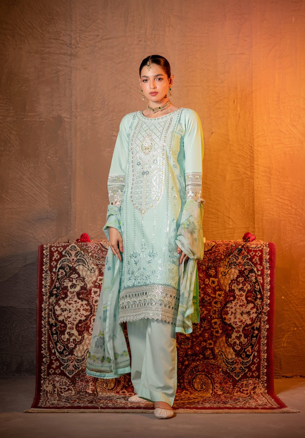 Verdelle | 3 pcs Stitched Premium Lawn dress