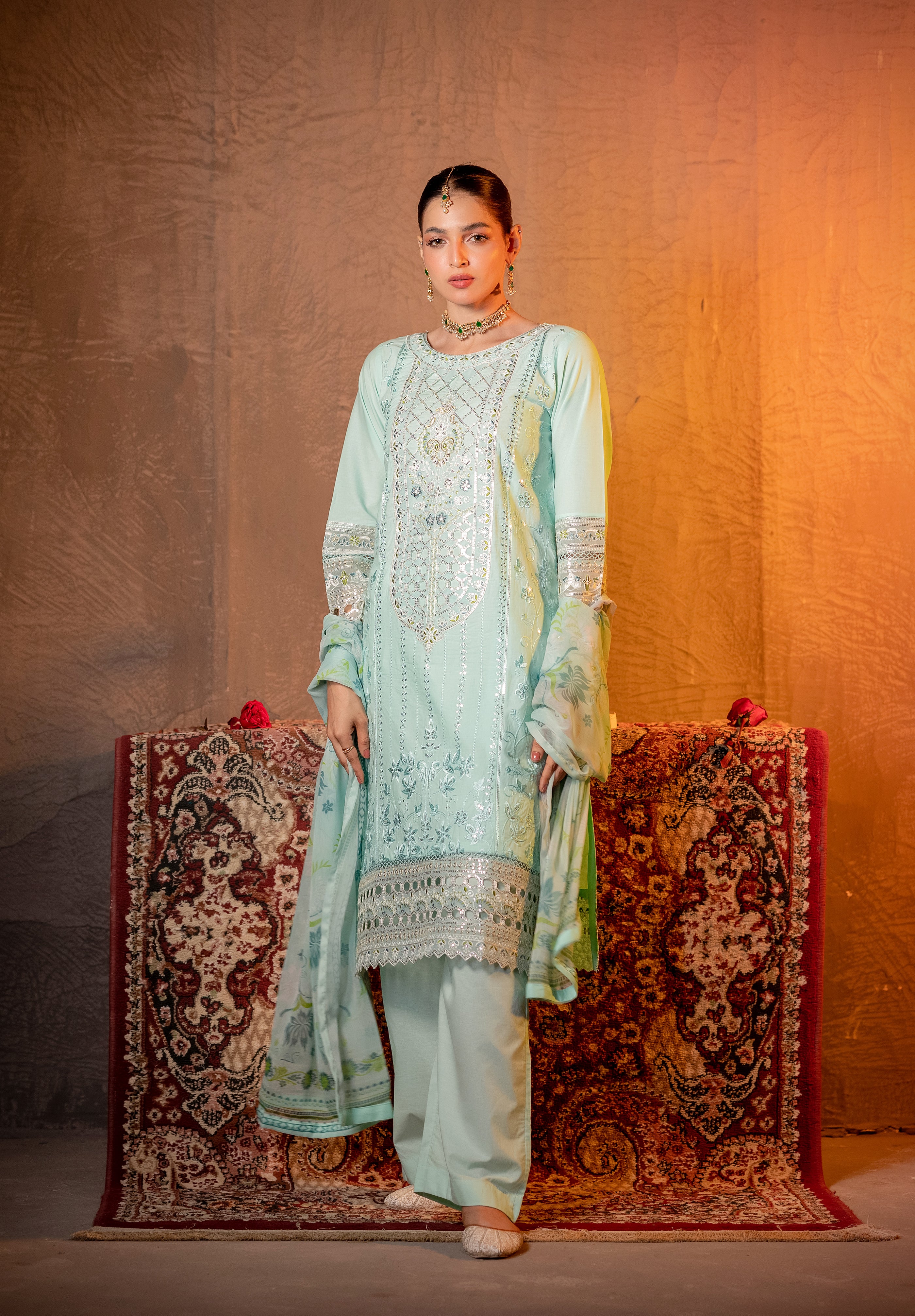 Verdelle | 3 pcs Stitched Premium Lawn dress