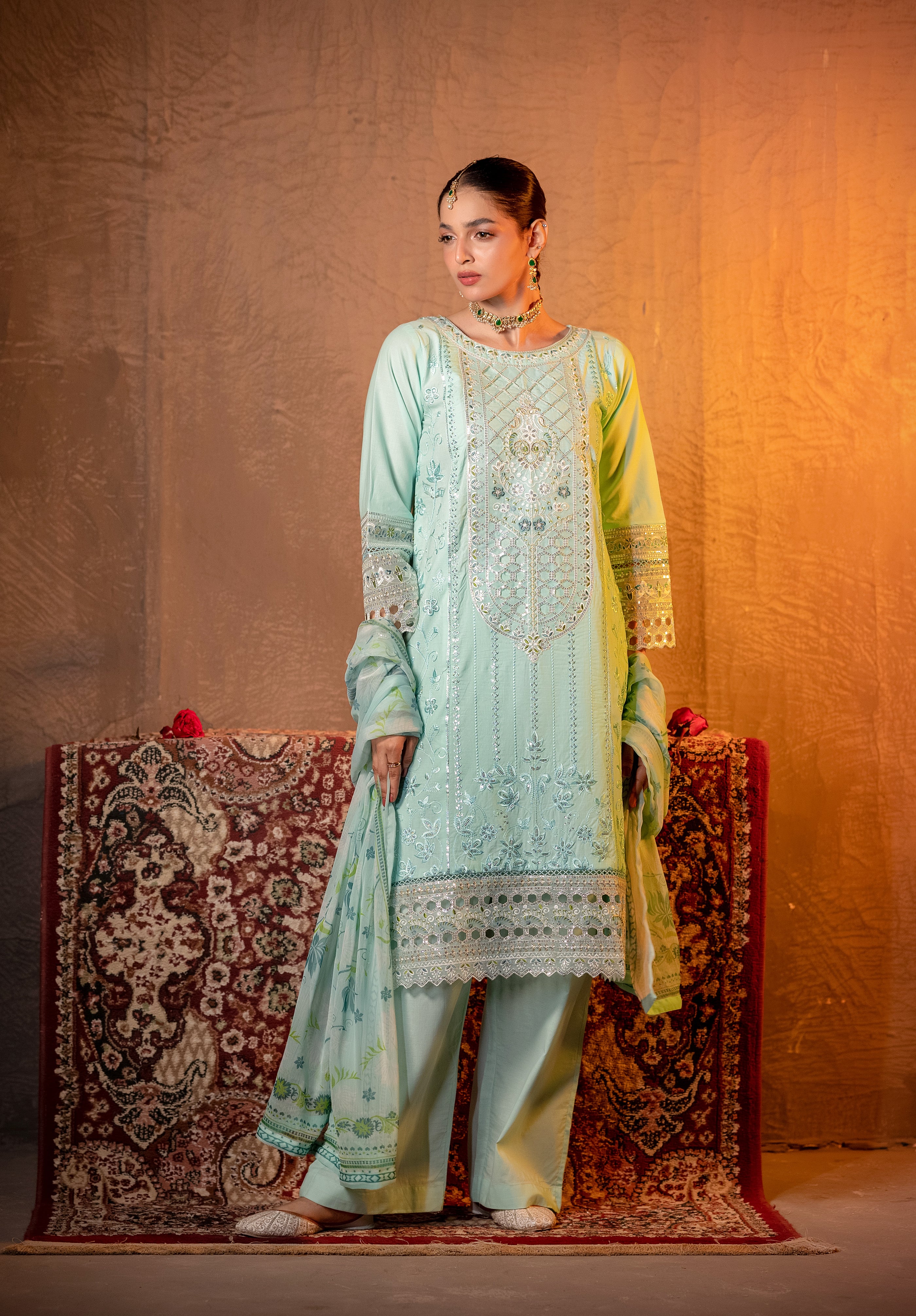 Verdelle | 3 pcs Stitched Premium Lawn dress