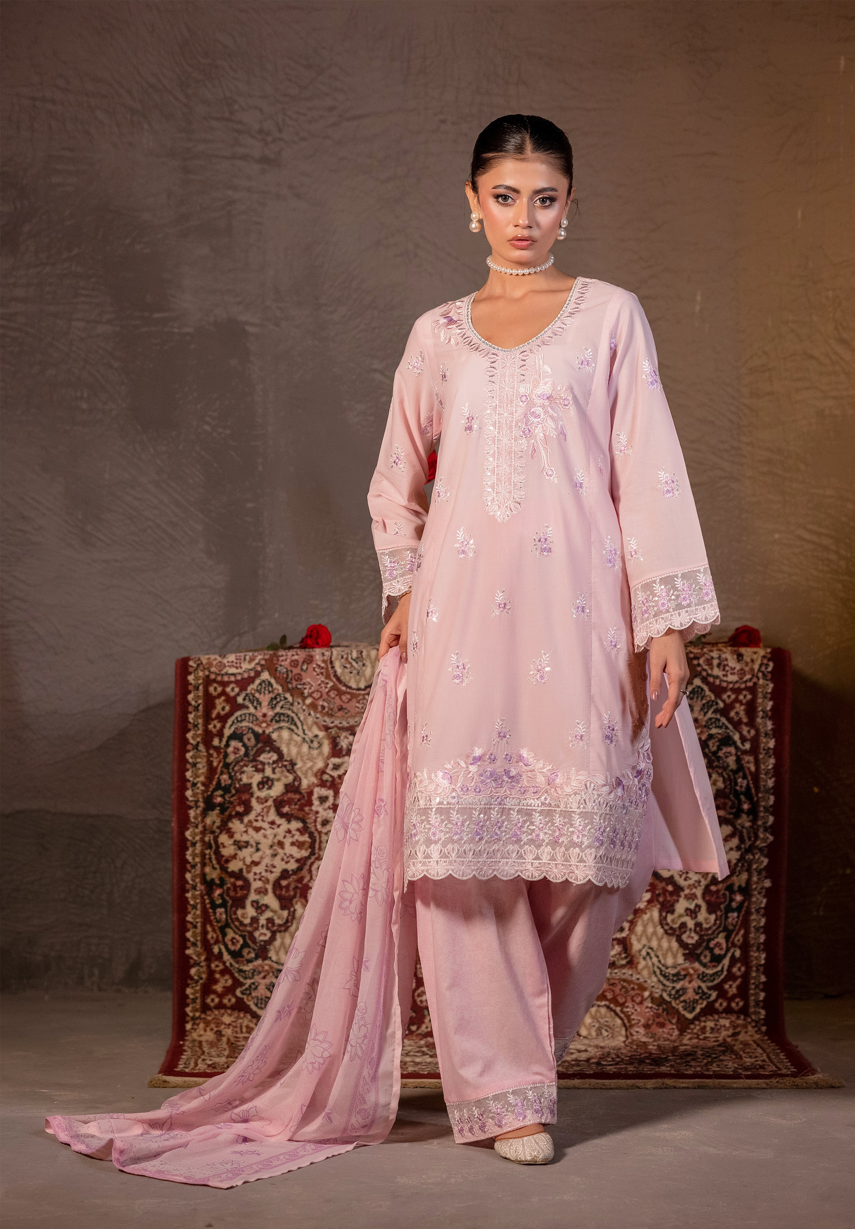 Roselle | 3 pcs Stitched Premium Lawn dress