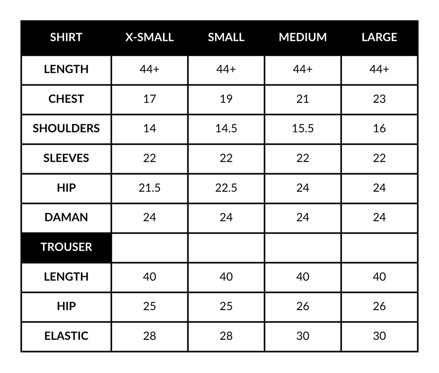 Size chart